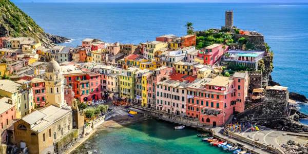 view-of-ocean-and-colourful-village-italy
