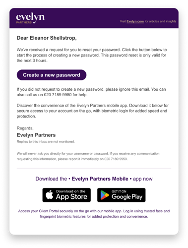 Reset password