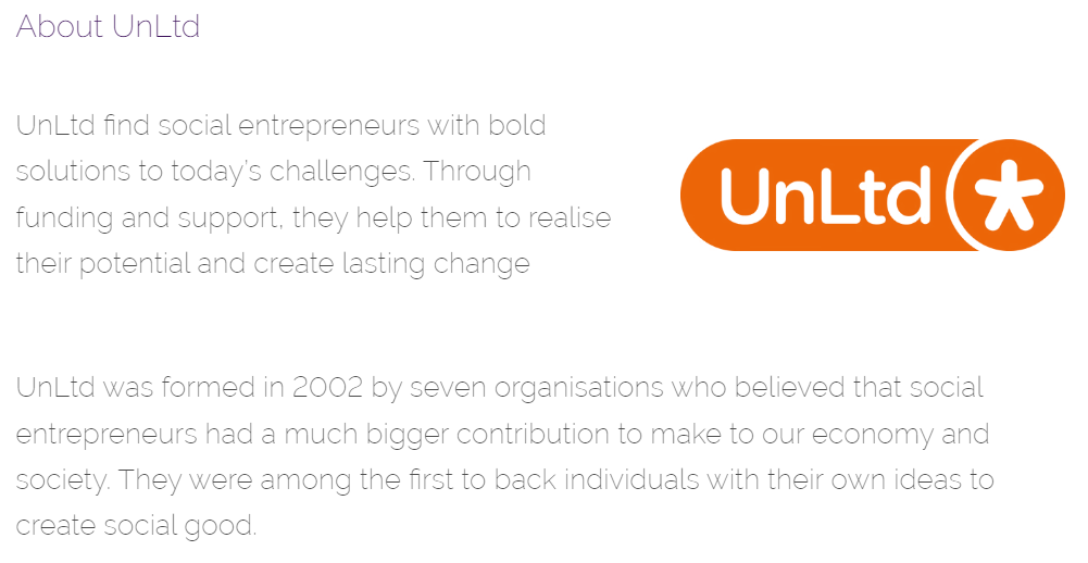 Fundraising about unltd
